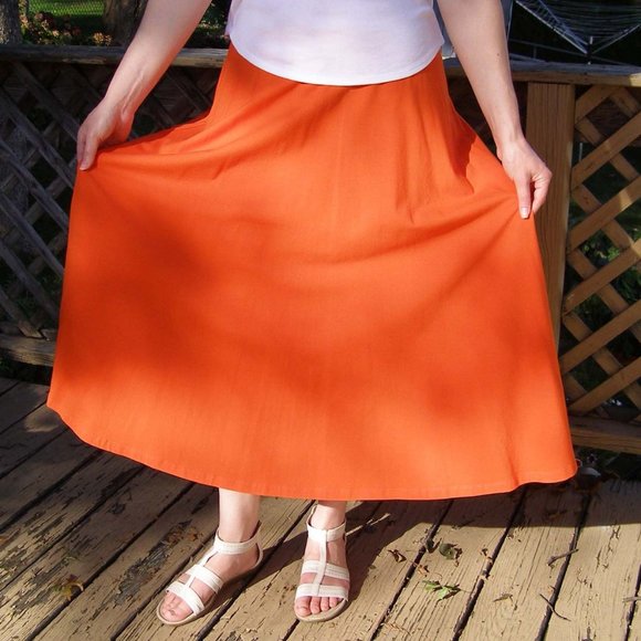 NEW Orange A-Line Maxi Skirt M/L by Liz Claiborne - Picture 5 of 8
